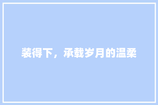 装得下，承载岁月的温柔