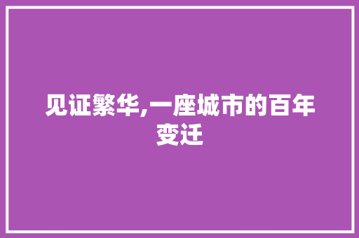 见证繁华,一座城市的百年变迁