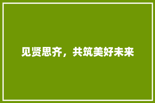 见贤思齐，共筑美好未来