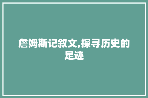 詹姆斯记叙文,探寻历史的足迹