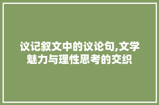 议记叙文中的议论句,文学魅力与理性思考的交织