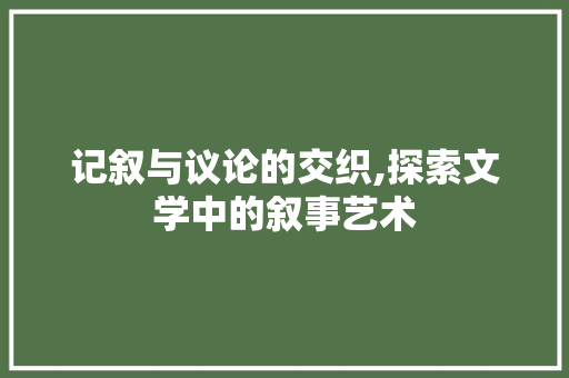 记叙与议论的交织,探索文学中的叙事艺术