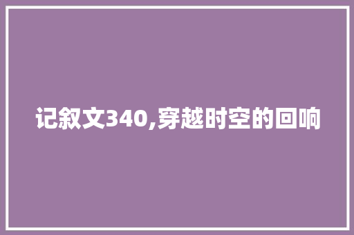 记叙文340,穿越时空的回响