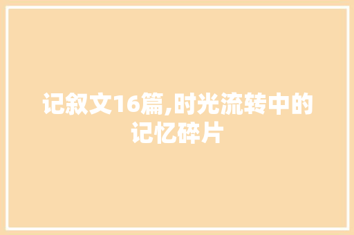 记叙文16篇,时光流转中的记忆碎片