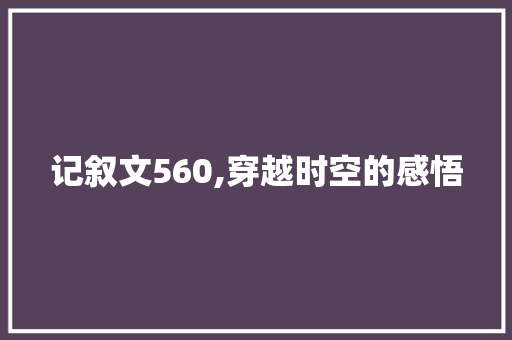 记叙文560,穿越时空的感悟