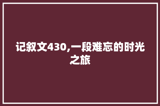 记叙文430,一段难忘的时光之旅