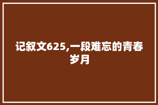 记叙文625,一段难忘的青春岁月