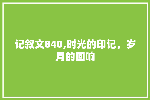 记叙文840,时光的印记，岁月的回响