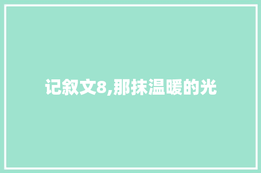 记叙文8,那抹温暖的光