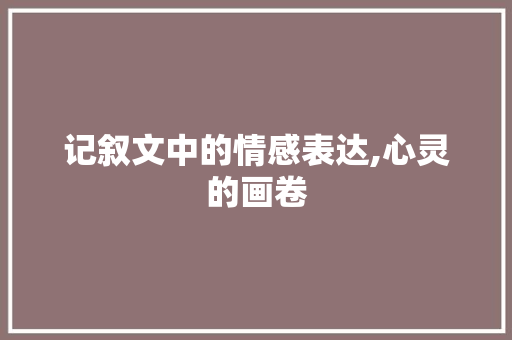 记叙文中的情感表达,心灵的画卷