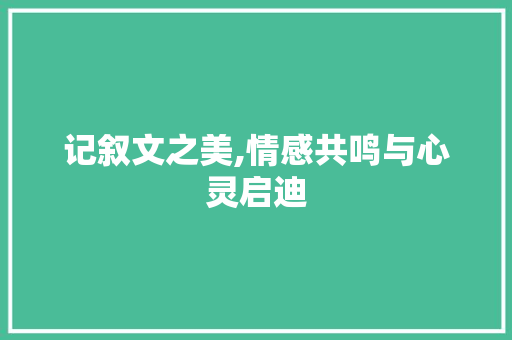 记叙文之美,情感共鸣与心灵启迪