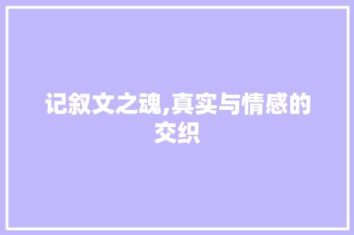 记叙文之魂,真实与情感的交织