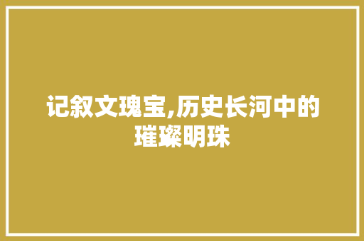 记叙文瑰宝,历史长河中的璀璨明珠