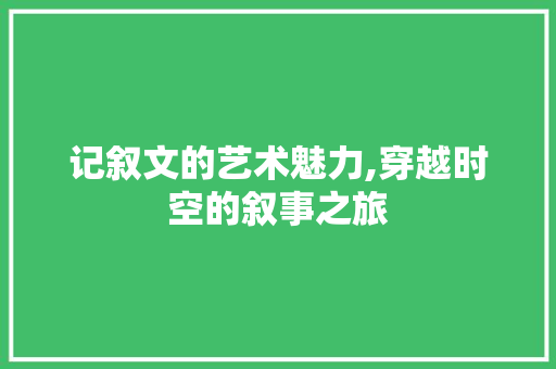 记叙文的艺术魅力,穿越时空的叙事之旅 简历范文