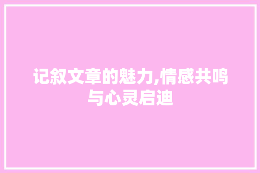 记叙文章的魅力,情感共鸣与心灵启迪