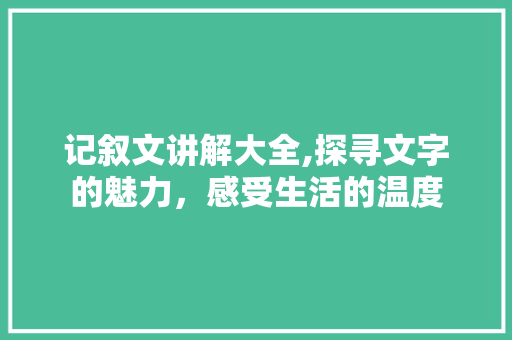 记叙文讲解大全,探寻文字的魅力，感受生活的温度