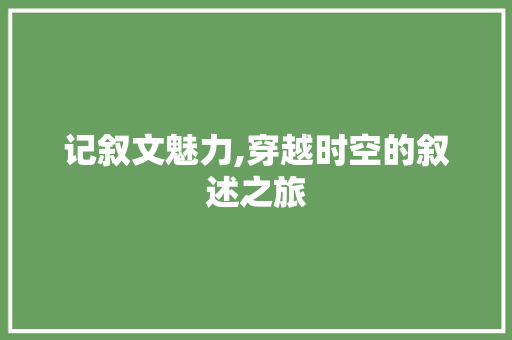 记叙文魅力,穿越时空的叙述之旅