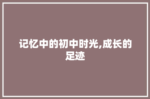 记忆中的初中时光,成长的足迹