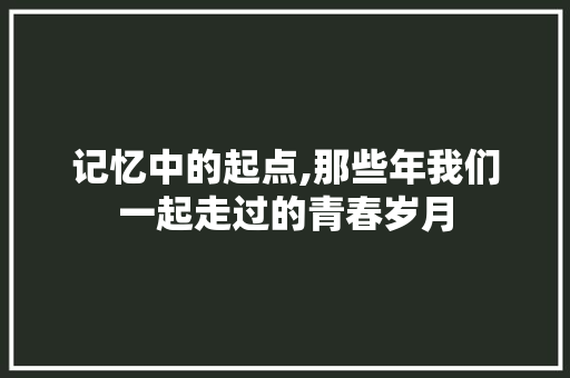 记忆中的起点,那些年我们一起走过的青春岁月