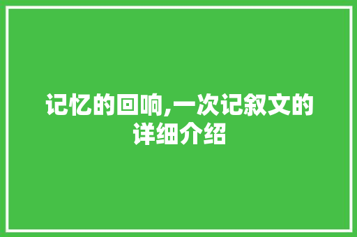 记忆的回响,一次记叙文的详细介绍