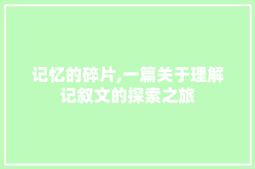 记忆的碎片,一篇关于理解记叙文的探索之旅