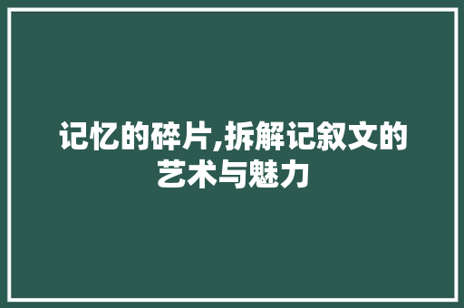 记忆的碎片,拆解记叙文的艺术与魅力