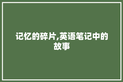 记忆的碎片,英语笔记中的故事