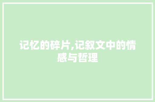 记忆的碎片,记叙文中的情感与哲理