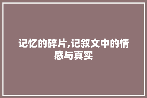 记忆的碎片,记叙文中的情感与真实