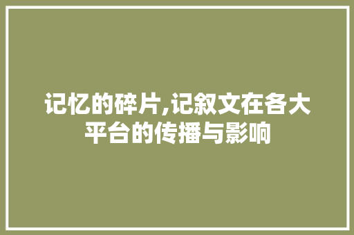 记忆的碎片,记叙文在各大平台的传播与影响