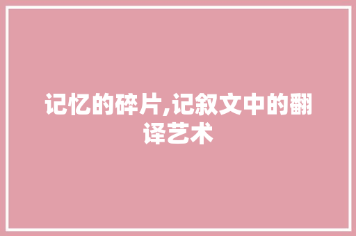 记忆的碎片,记叙文中的翻译艺术