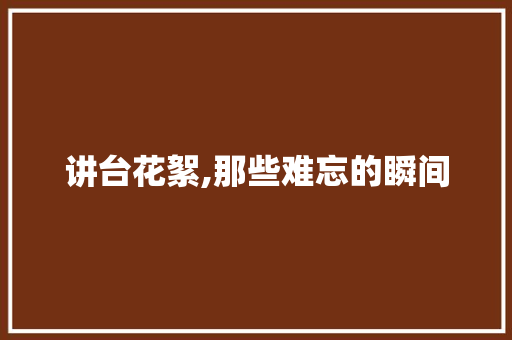 讲台花絮,那些难忘的瞬间