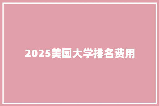 2025美国大学排名费用 未命名