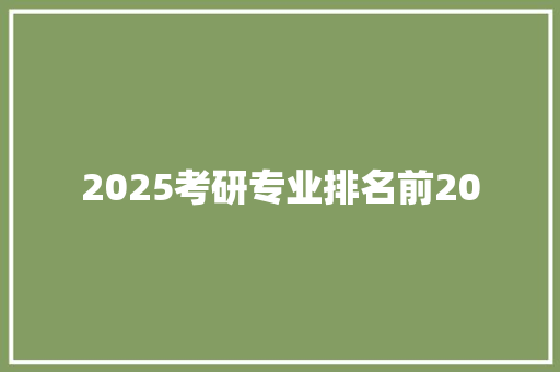 2025考研专业排名前20 未命名