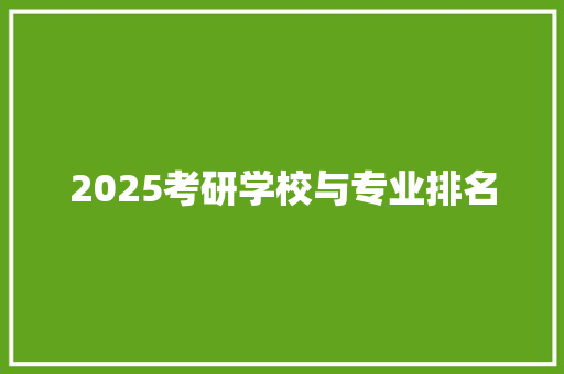 2025考研学校与专业排名 未命名