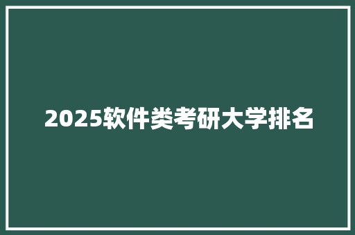 2025软件类考研大学排名 未命名