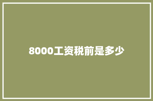 8000工资税前是多少 未命名