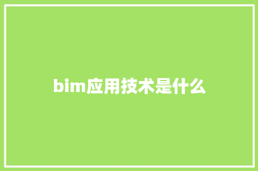 bim应用技术是什么 未命名