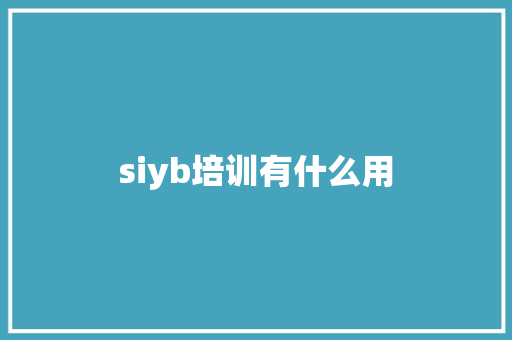 siyb培训有什么用 未命名