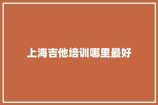 上海吉他培训哪里最好 未命名