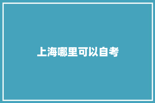 上海哪里可以自考 未命名