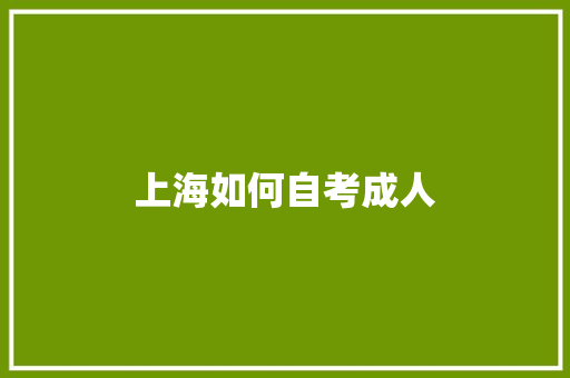 上海如何自考成人 未命名