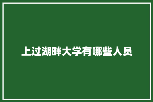 上过湖畔大学有哪些人员