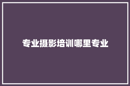 专业摄影培训哪里专业 未命名