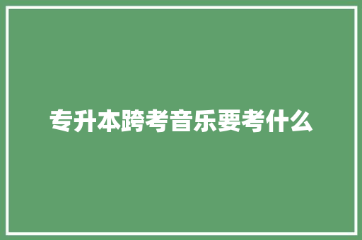 专升本跨考音乐要考什么 未命名