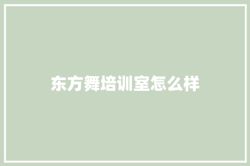 东方舞培训室怎么样