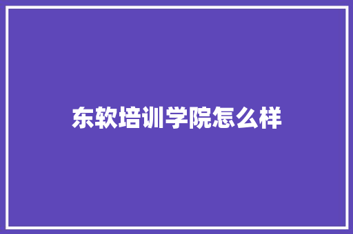 东软培训学院怎么样 未命名