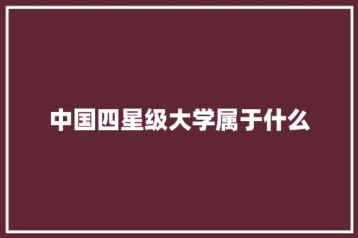 中国四星级大学属于什么 未命名