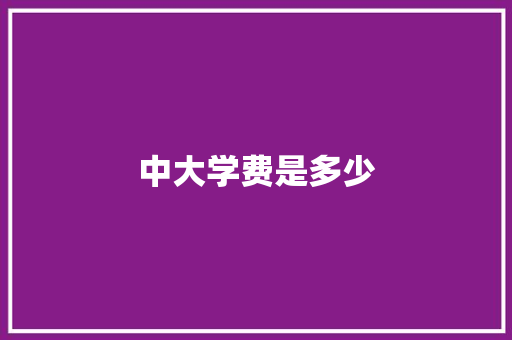 中大学费是多少 未命名