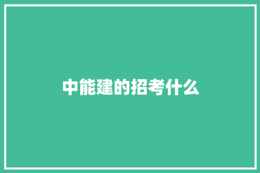 中能建的招考什么 未命名